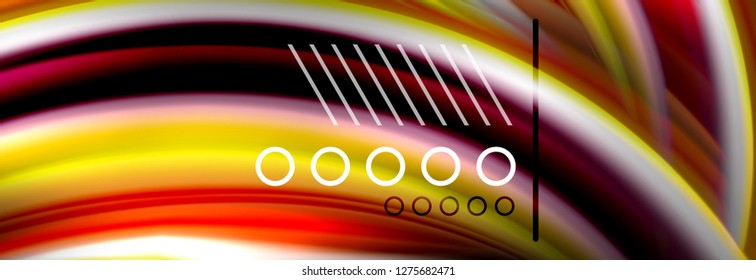 Rainbow color fluid wave lines flow poster. Wave vector Liquid shapes design