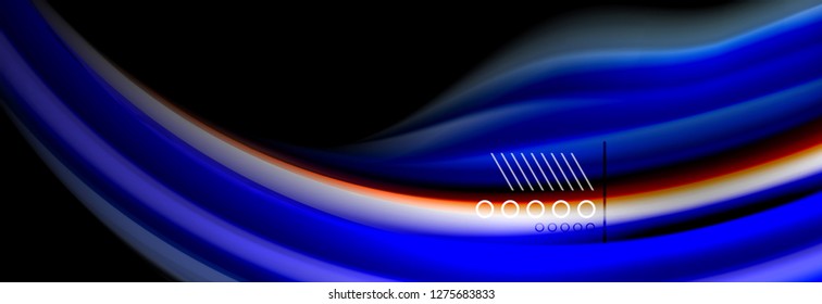 Rainbow color fluid wave lines flow poster. Wave vector Liquid shapes design