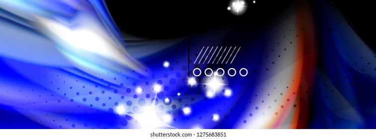 Rainbow color fluid wave lines flow poster. Wave vector Liquid shapes design