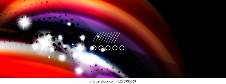 Rainbow color fluid wave lines flow poster. Wave vector Liquid shapes design