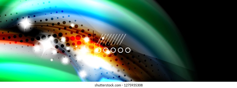 Rainbow Color Wave Linien Flow Poster. Wellenvektor-Liquid-Formen-Design