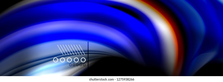 Rainbow color fluid wave lines flow poster. Wave vector Liquid shapes design