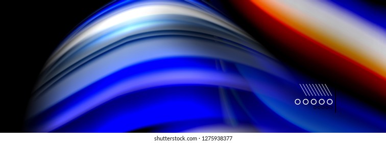 Rainbow color fluid wave lines flow poster. Wave vector Liquid shapes design