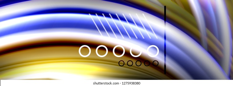 Rainbow color fluid wave lines flow poster. Wave vector Liquid shapes design