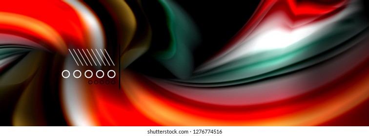 Rainbow color fluid wave lines flow poster. Wave vector Liquid shapes design