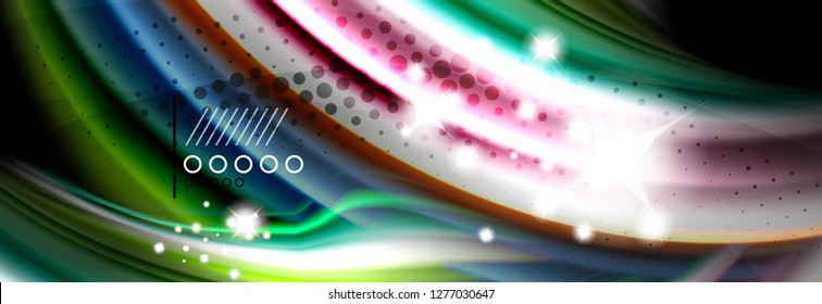 Rainbow Color Wave Linien Flow Poster. Wellenvektor-Liquid-Formen-Design
