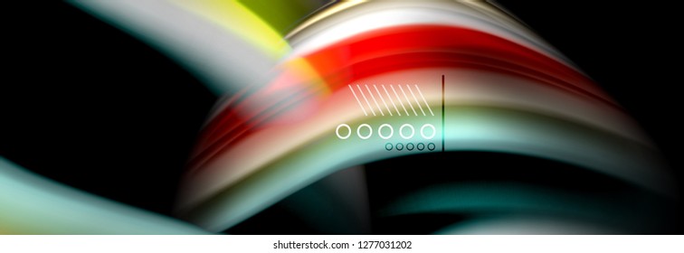 Rainbow color fluid wave lines flow poster. Wave vector Liquid shapes design