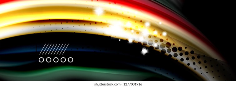 Rainbow Color Wave Linien Flow Poster. Wellenvektor-Liquid-Formen-Design