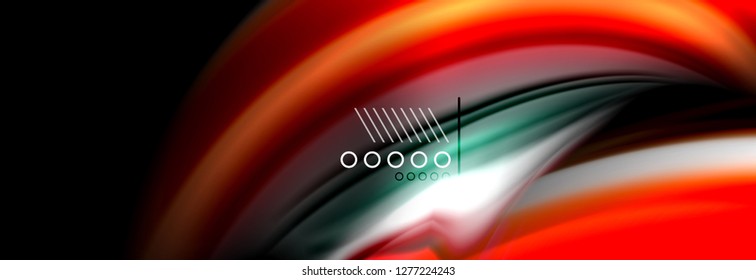 Rainbow Color Wave Linien Flow Poster. Wellenvektor-Liquid-Formen-Design