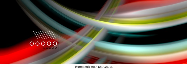 Rainbow color fluid wave lines flow poster. Wave vector Liquid shapes design