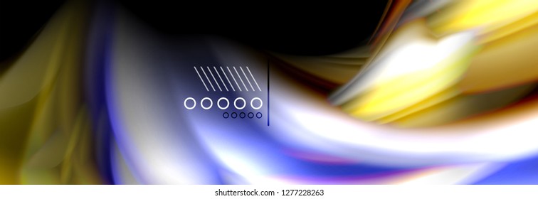 Rainbow color fluid wave lines flow poster. Wave vector Liquid shapes design