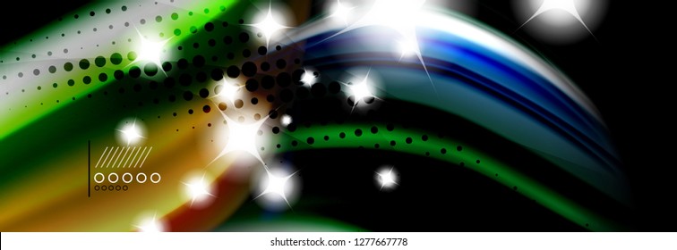 Rainbow Color Wave Linien Flow Poster. Wellenvektor-Liquid-Formen-Design