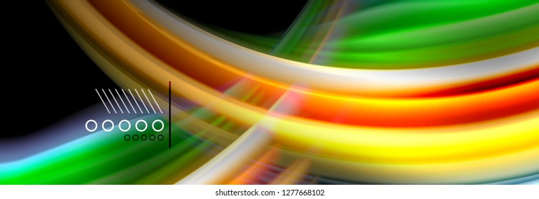 Rainbow color fluid wave lines flow poster. Wave vector Liquid shapes design