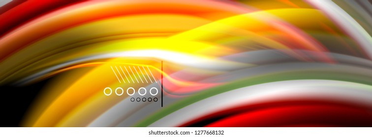 Rainbow color fluid wave lines flow poster. Wave vector Liquid shapes design