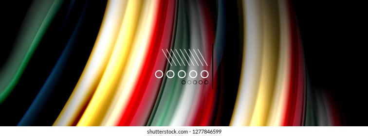 Rainbow color fluid wave lines flow poster. Wave vector Liquid shapes design