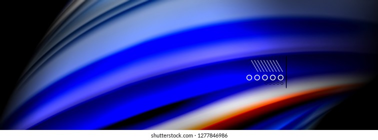 Rainbow color fluid wave lines flow poster. Wave vector Liquid shapes design