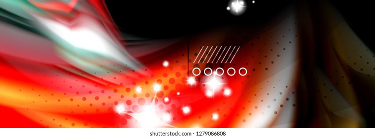 Rainbow color fluid wave lines flow poster. Wave vector Liquid shapes design