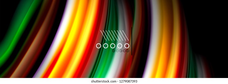 Rainbow color fluid wave lines flow poster. Wave vector Liquid shapes design