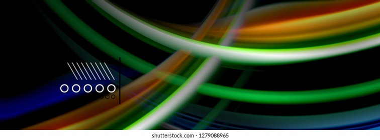 Rainbow color fluid wave lines flow poster. Wave vector Liquid shapes design