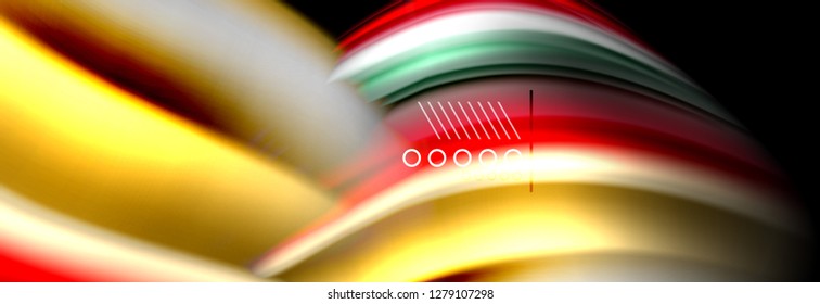 Rainbow color fluid wave lines flow poster. Wave vector Liquid shapes design