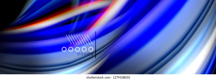 Rainbow Color Wave Linien Flow Poster. Wellenvektor-Liquid-Formen-Design