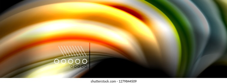 Rainbow Color Wave Linien Flow Poster. Wellenvektor-Liquid-Formen-Design