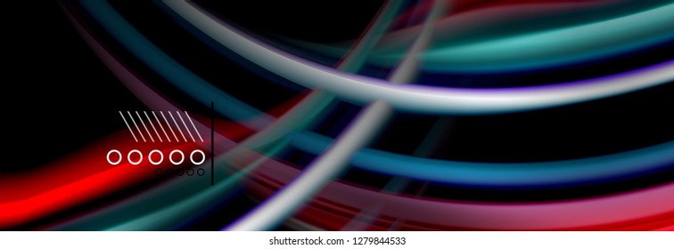 Rainbow color fluid wave lines flow poster. Wave vector Liquid shapes design