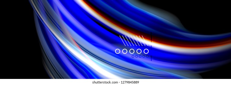 Rainbow color fluid wave lines flow poster. Wave vector Liquid shapes design