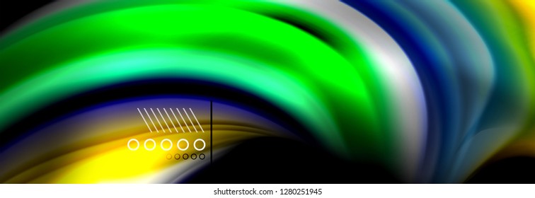 Rainbow Color Wave Linien Flow Poster. Wellenvektor-Liquid-Formen-Design