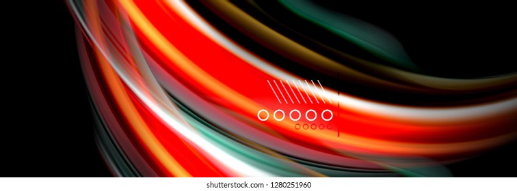 Rainbow color fluid wave lines flow poster. Wave vector Liquid shapes design
