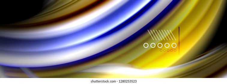 Rainbow Color Wave Linien Flow Poster. Wellenvektor-Liquid-Formen-Design