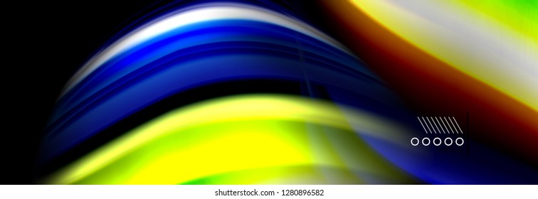 Rainbow color fluid wave lines flow poster. Wave vector Liquid shapes design