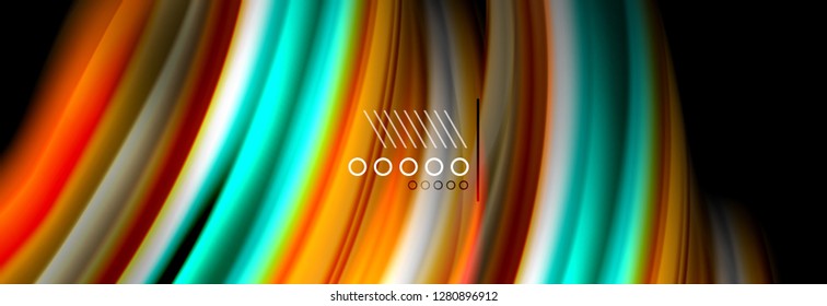 Rainbow color fluid wave lines flow poster. Wave vector Liquid shapes design