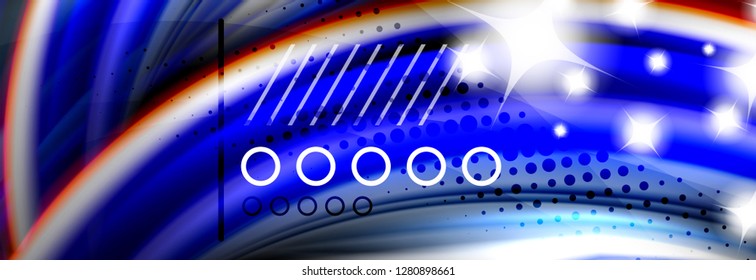Rainbow color fluid wave lines flow poster. Wave vector Liquid shapes design