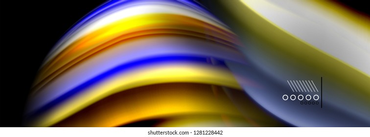 Rainbow color fluid wave lines flow poster. Wave vector Liquid shapes design