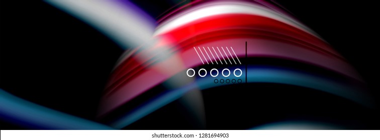 Rainbow color fluid wave lines flow poster. Wave vector Liquid shapes design