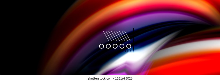 Rainbow color fluid wave lines flow poster. Wave vector Liquid shapes design