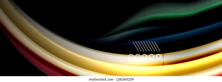 Rainbow Color Wave Linien Flow Poster. Wellenvektor-Liquid-Formen-Design