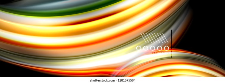 Rainbow Color Wave Linien Flow Poster. Wellenvektor-Liquid-Formen-Design