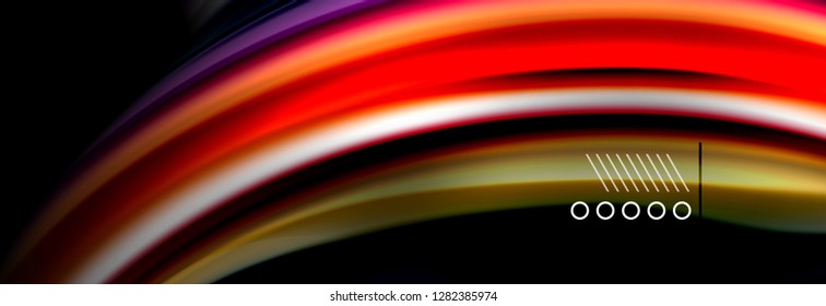 Rainbow color fluid wave lines flow poster. Wave vector Liquid shapes design