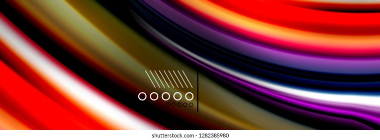 Rainbow color fluid wave lines flow poster. Wave vector Liquid shapes design