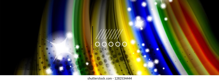 Rainbow Color Wave Linien Flow Poster. Wellenvektor-Liquid-Formen-Design