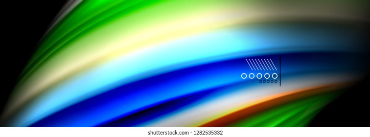 Rainbow color fluid wave lines flow poster. Wave vector Liquid shapes design