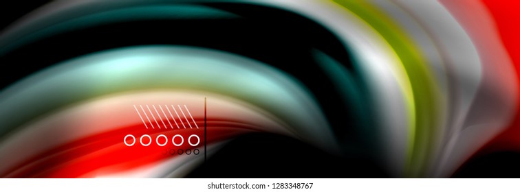 Rainbow color fluid wave lines flow poster. Wave vector Liquid shapes design