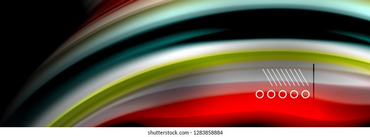 Rainbow color fluid wave lines flow poster. Wave vector Liquid shapes design