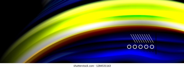 Rainbow color fluid wave lines flow poster. Wave vector Liquid shapes design