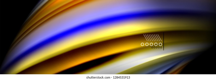Rainbow color fluid wave lines flow poster. Wave vector Liquid shapes design