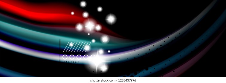 Rainbow color fluid wave lines flow poster. Wave vector Liquid shapes design