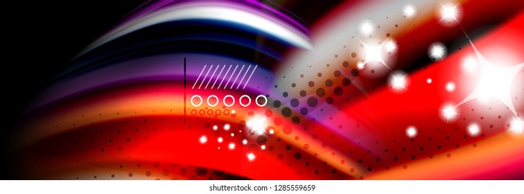Rainbow color fluid wave lines flow poster. Wave vector Liquid shapes design