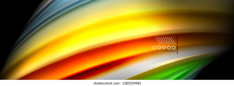 Rainbow color fluid wave lines flow poster. Wave vector Liquid shapes design